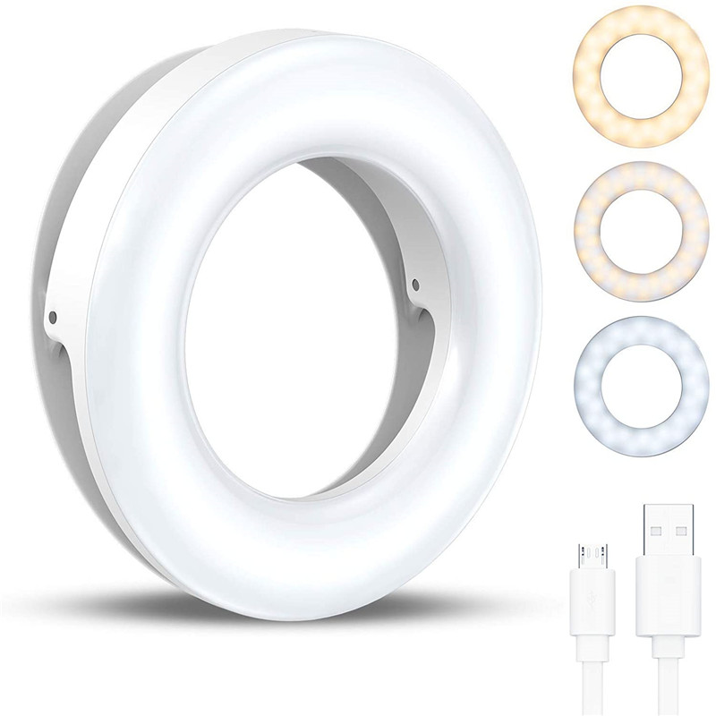 Photography Lighting Description - Tragbare LED-Clip-Ring-Licht 40 LED-Selfie-Lampe 3200 K-6500