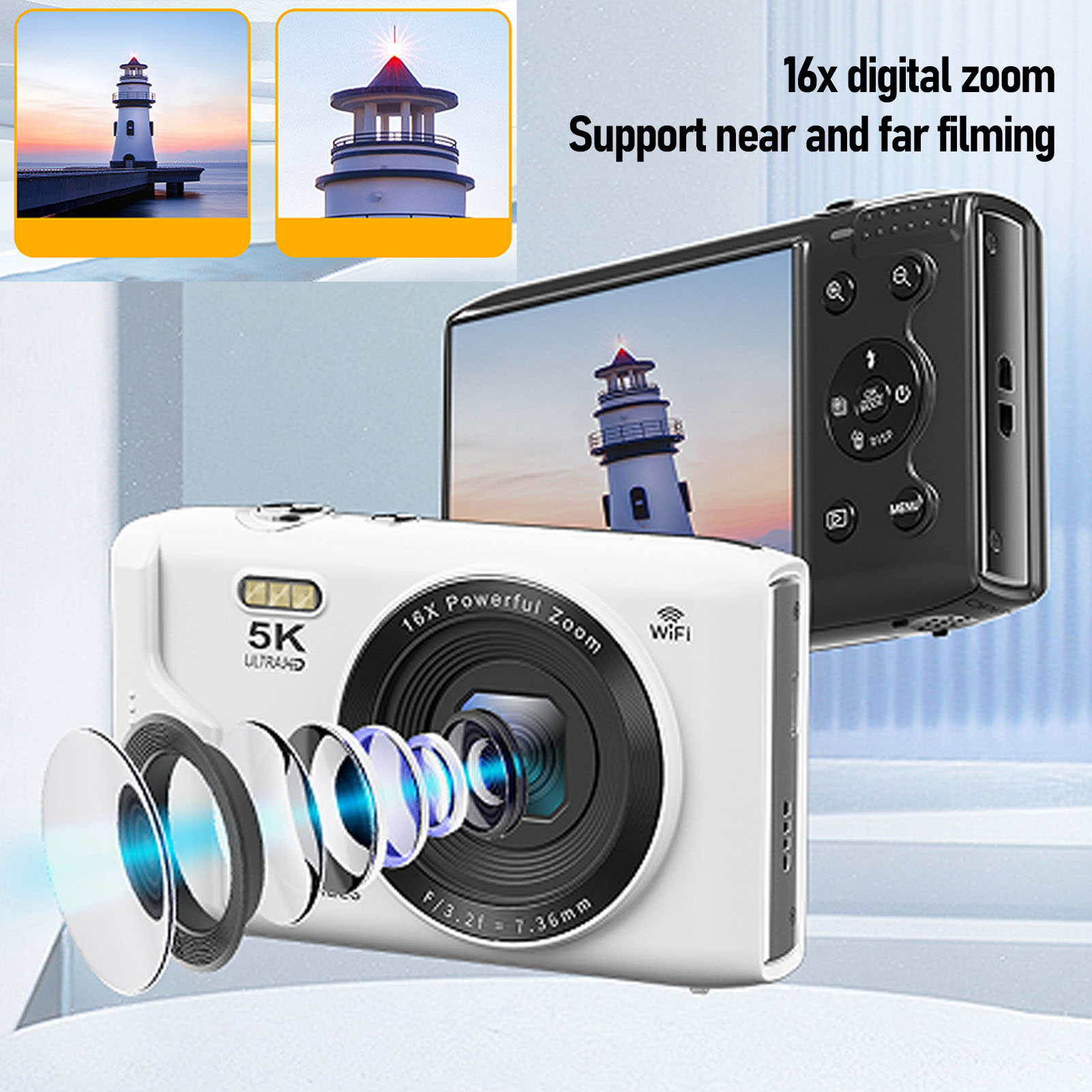 Photography Lighting For Beginners - 5K Digitalkamera 72MP 16X Zoom Tragbarer